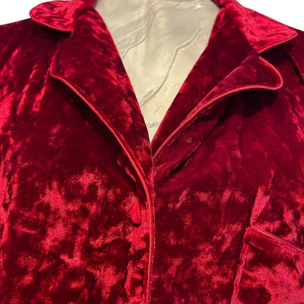 Lord & Taylor Red Crushed Velvet Top XL - Picture 7 of 10